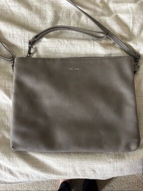 Pixie Mood Taupe Gray Leather Crossbody
